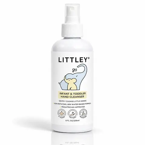 Littley 8oz infant & toddler hand cleanser | fragrance-free HOCl hand spray | gentle alcohol-free hand cleanser for kids