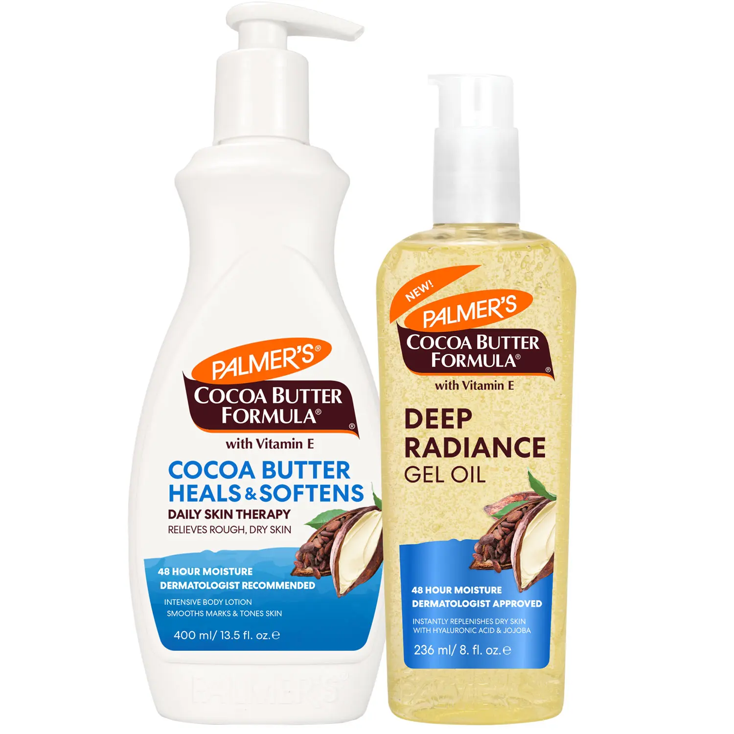 Palmer's Cocoa Butter Formula Deep Radiance Gel Oil and Daily Body Lotion for Glowing Skin and Deep Moisture