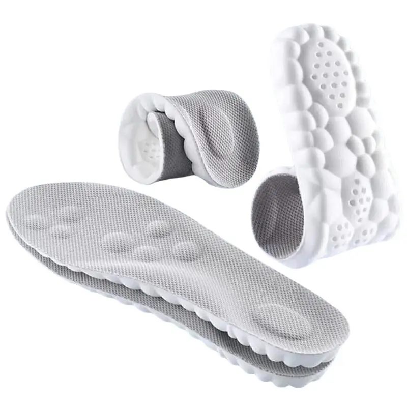 Silicone insoles for warmth, shock absorption-4D Cloud Soft Insoles for Men & Women, Comfort Breathable Memory Foam Cushioning Insoles, Trim to Fit Steppers Insoles Fit Most Shoes Footwear Active