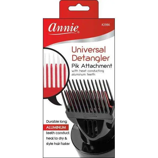 Heat-Conducting Detangler Pik, Universal-Fit Hair Dryer Attachment for Easy and Faster Blow Drying & Styling - Black/Red, Blow Dryer, Easy Hair Drying