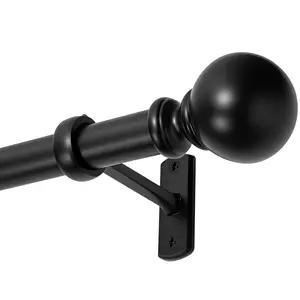 1 Inch Adjustable Heavy Duty Telescopic Curtain Rod - Extra Long 30-240 Inches for Windows, Room Dividers, Indoor/Outdoor Use - Matte Black, Durable & Stylish Design