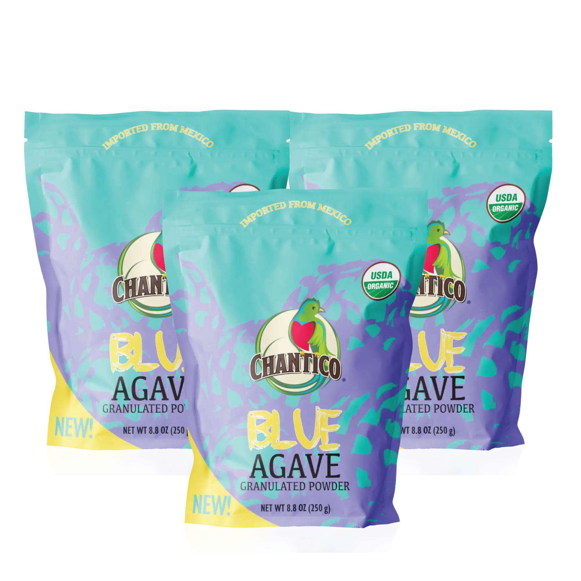 Chantico Organic Sweet Granulated Agave Powder, 250g Bag, Low Glycemic Index, Natural Sweetener, Low-carb, Keto, Sugar substitute, Perfect for use in baking, smoothies, coffee, tea, yogurt