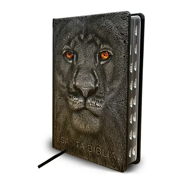Biblia Rvr 1960 Letra Grande, León de Judá, Edición Especial Plata Con índice Y Canto Negro / Spanish Bible Rvr 1960 Large Print 3D Cover Lion of Judah Special Edition -- Reina Valera Revisada 1960, Hardcover