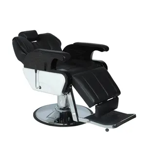 Paragon Hudson Reclining Vintage Barber Chair, Black Commercial Furniture