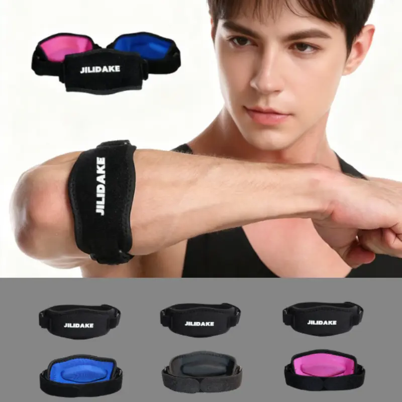 JILIDAKE Elbow Brace 2 Pack-Climate Pledge Friendly, Tennis Elbow Brace for Men Women, Sustainable Non-slip Tennis Elbow Strap, Adjustable Golfer Counterforce Brace