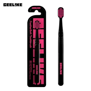 CEELIKE Feather-Soft Toothbrush | Stylish Black - Pink Design, Smooth Bristles, Easily Teeth Cleaning