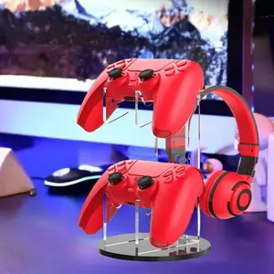 Acrylic Game Controller & Headphone Display Stand,  1 Count Desktop Stand, Wireless Game Display Stand, Home Organizer for Game Controller & Headphone, Acrylic Display Rack