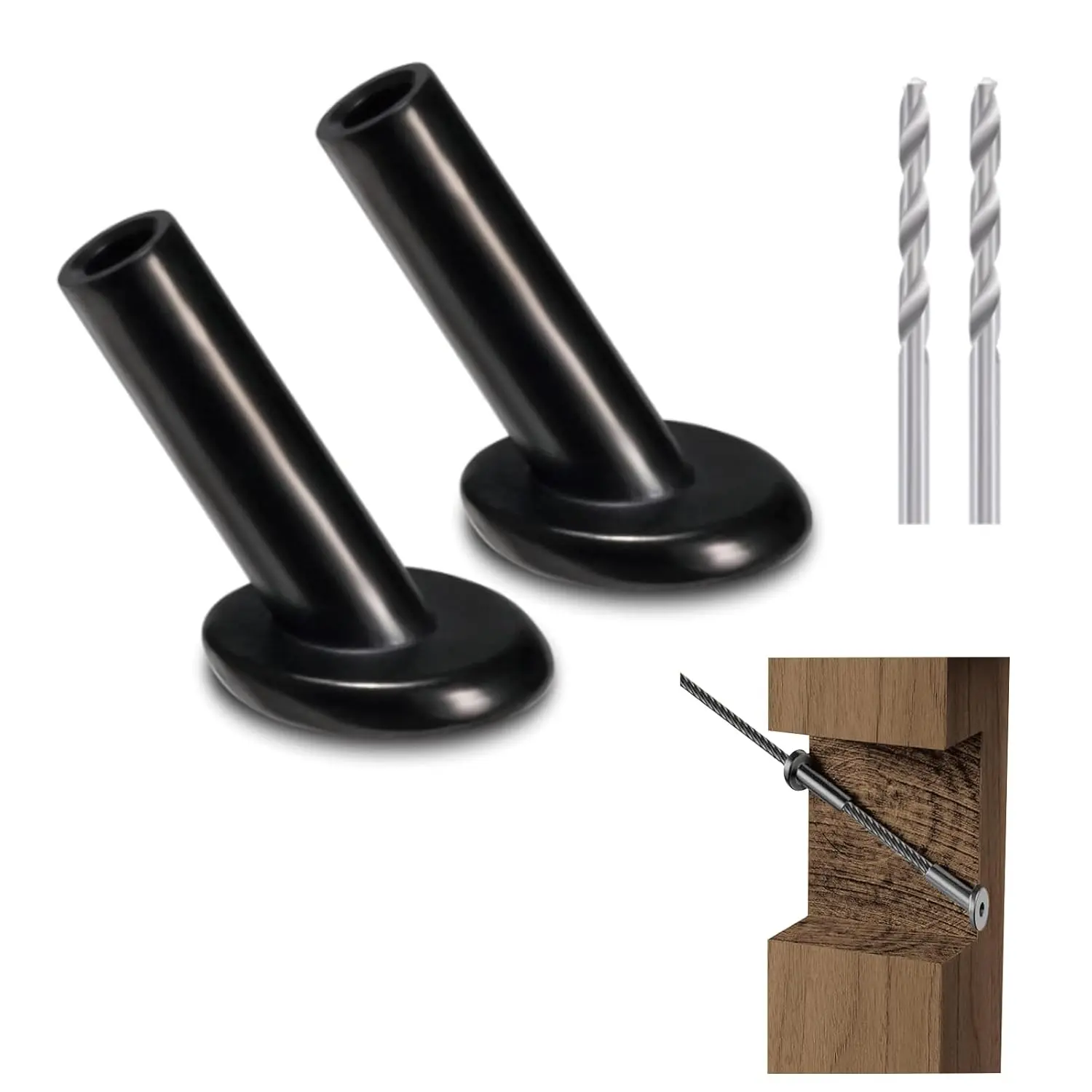 20 Pack 30  Black Angle Beveled Protector Sleeves for 1/8" Stair  Railing, T316 Marine Grade Stainless Steel Corner Protectors for   Installations