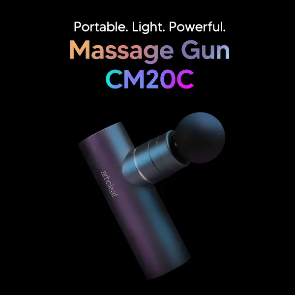 Arboleaf CM20C Portable Handheld Massager with 4 Speeds & Pressure-Adaptive Mode, Compact Travel Massager for Muscle Relax, Lightweight & Quiet for Home & Office Use