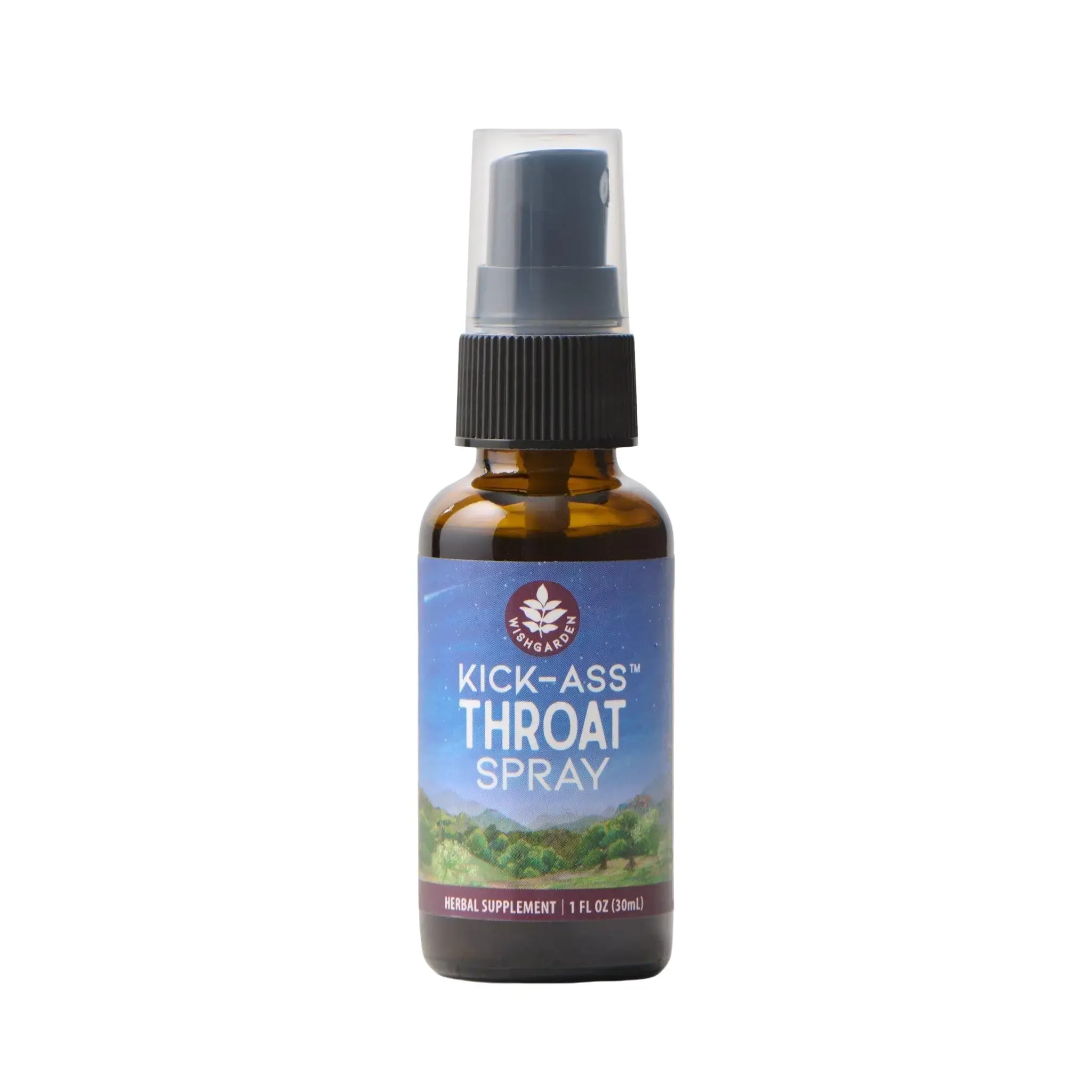 WishGarden Kick-Ass Throat Spray, Organic Herbal Throat Spray, Natural Health & Nutrition Wellness Supplement, Herbs