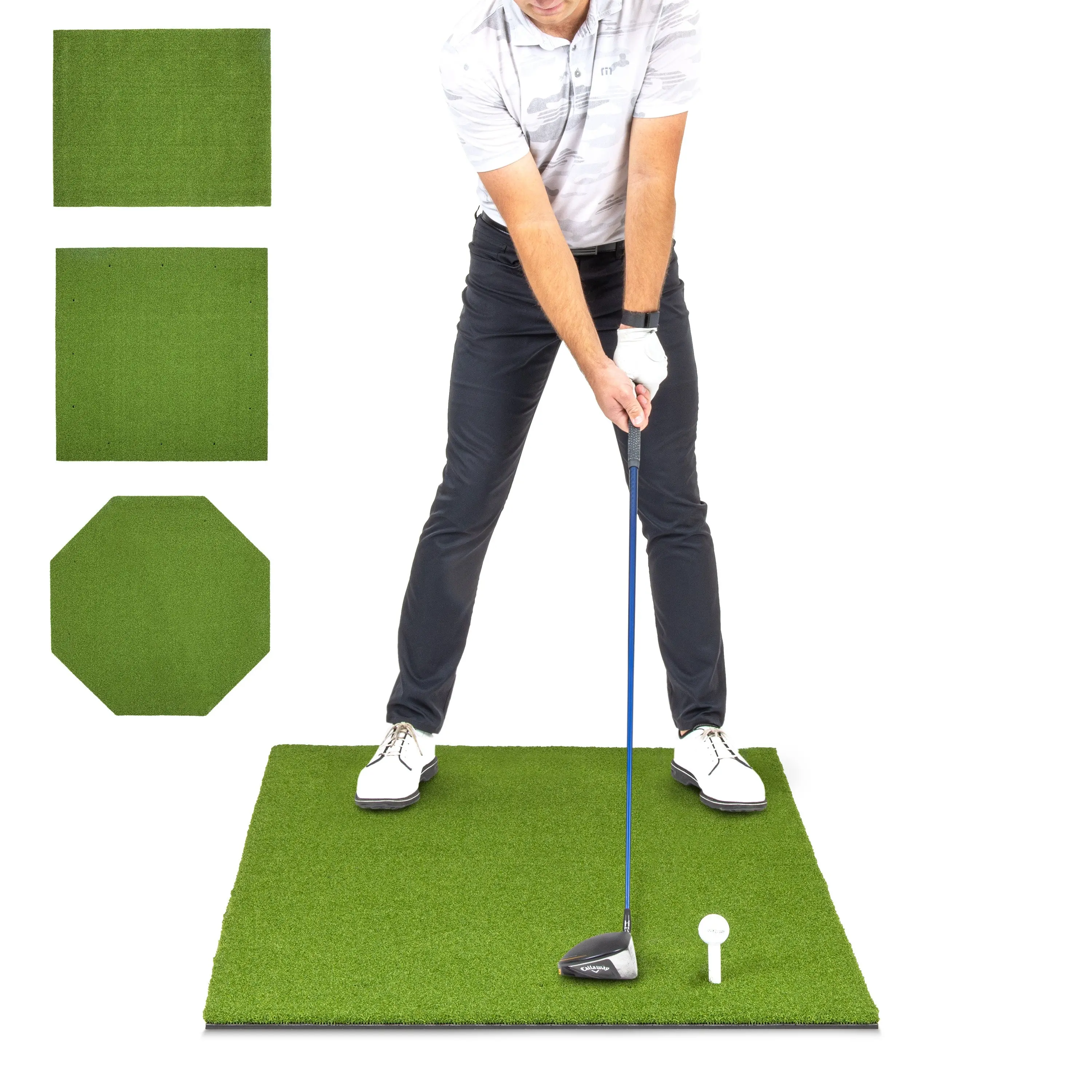 GoSports Golf Hitting Mat - ELITE 5 x 3 ft - 5 mm Artificial Turf Training Mat for Indoor/Outdoor Swing Practice, Includes 3 Rubber Tees