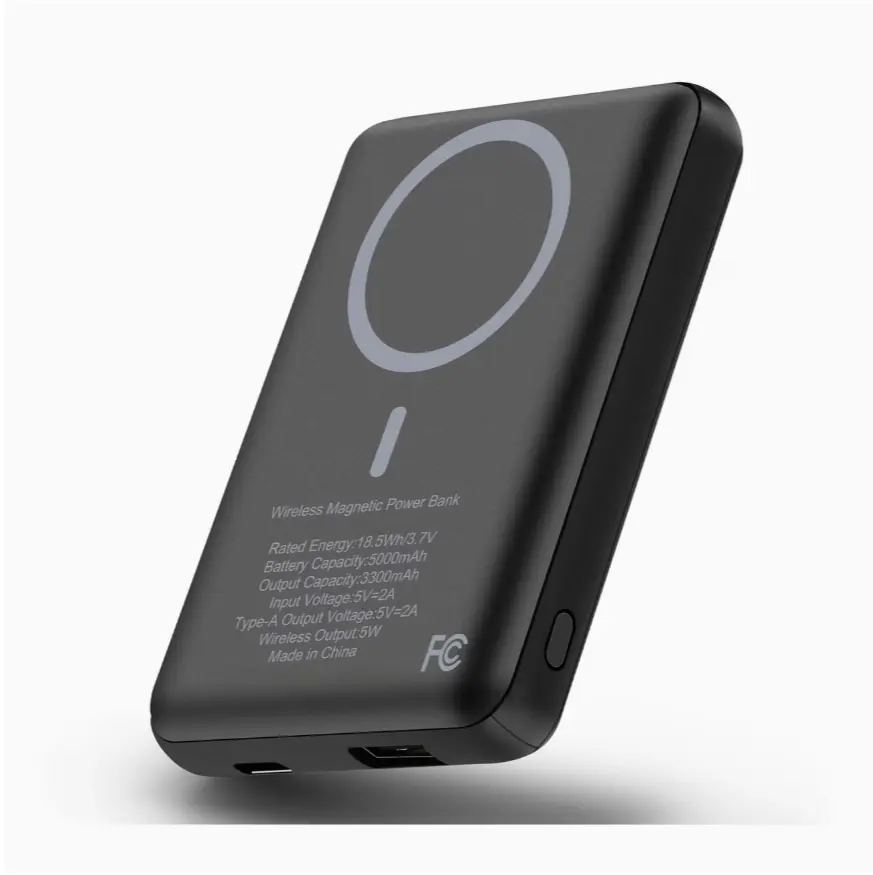 5000 mAh Mini Magnetic Wireless Portable Power Bank - 5W Wireless Charging, 10W Wired Charger, USB-C Input/Output Ports, Chargeable Mobile Smartphone Accessories (Local Warehouse, Compatible with iPhone 15/16, Android Phones) campingessentials