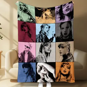 1 Piece Pop Culture - style Blanket Custom Image Blanket Printed with colorful character elements. Perfect for relaxing on the sofa or decorating a personalized room, easily creating a trendy atmosphere!