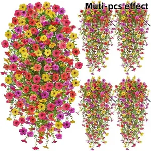 6pcs Realistic Colorful Artificial Flowers, Lifelike Wisteria Vine, High Antioxidant Hanging Flowers, Spring Summer Decor