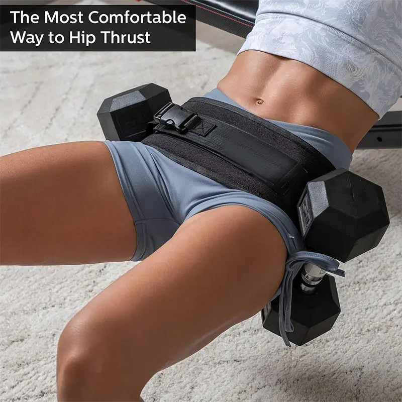 #dealsforyoudays  dumbbell training-Exercise Hip Thrust Belt - Glute Trainer for Home Workouts with Extra Padding - Fully Adjustable Hip Thrust Belt for Dumbbells - Booty Builder Glute Workout Equipment