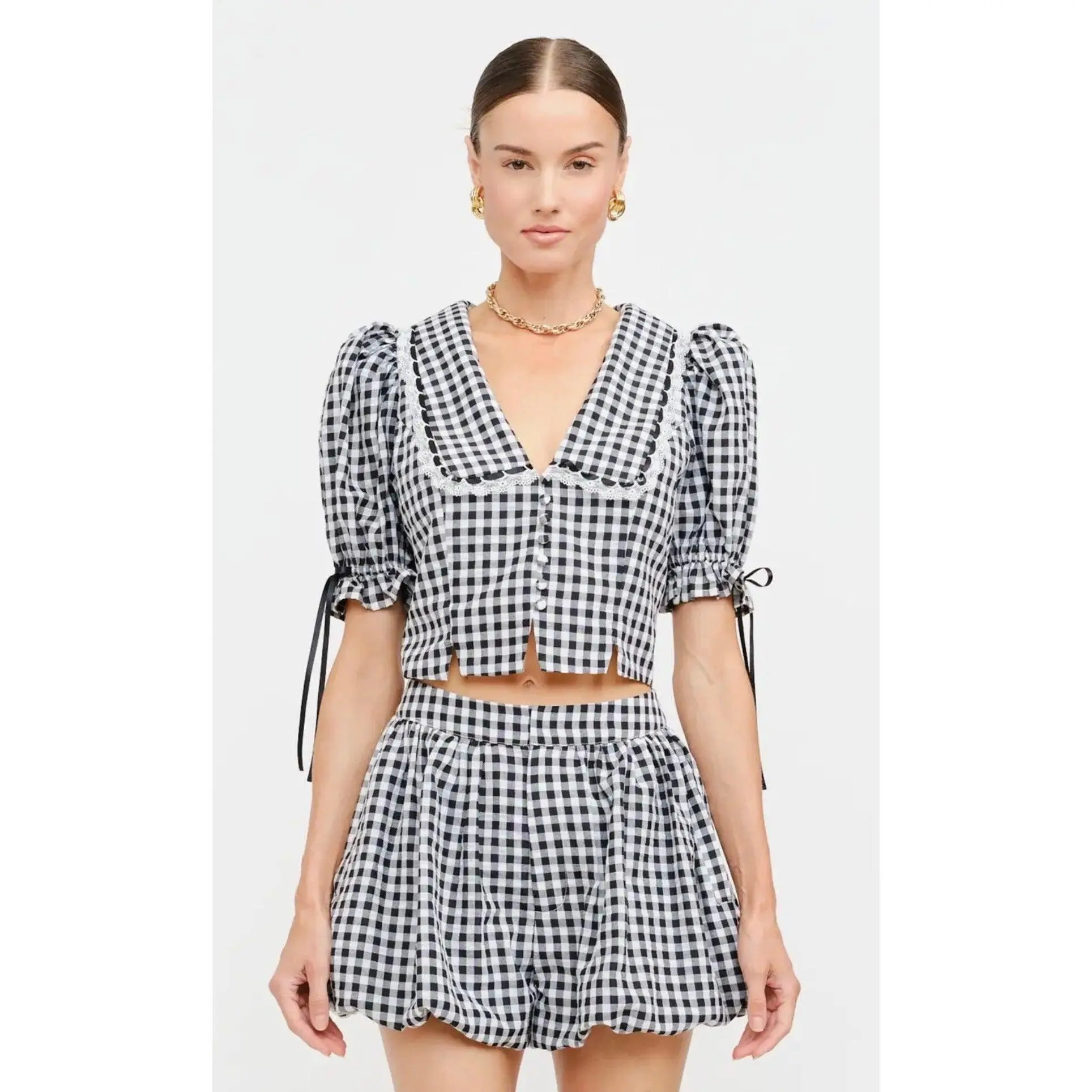 Lucy Gingham Puff Sleeve Top Lucy Gingham Puff Sleeve Top
