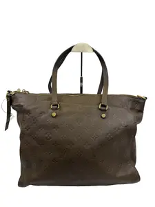 Pre-owned Louis Vuitton Vintage Brown Monogram Embossed Gold Tone Hardware Tote Shoulder Bag/WJ04220022/0022