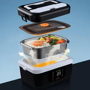 Smart Lunch Box Adult Wireless Electric Heating 8000mah Rechargeable Timer Auto-Heating 1L Portable Food Insulator, Includes Utensils & Bag, Food Warmer Lunch Box