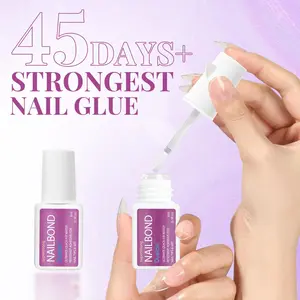 2/3 Counts Strong-Adhesive Fast-Drying Nail Glues, Non-Toxic Liquid Gel Polish for Daily Wear, Manicure and Pedicure, Nail Care, Nail Glue Included