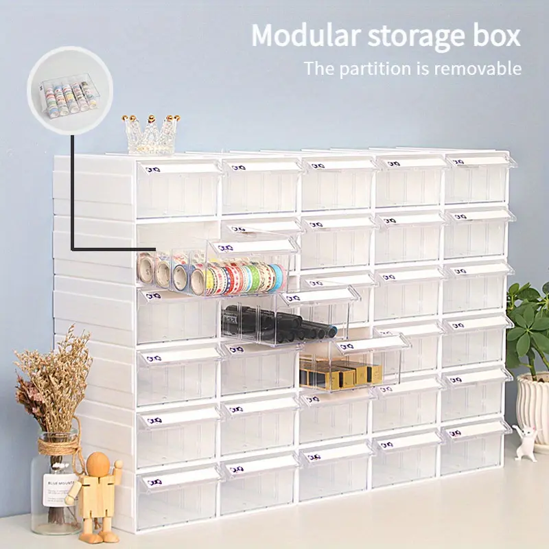 2-Pack Modular Tool Organizer Kit with Dividers, Trays, Compartments, Stackable Portable Tool Storage Container for Garage, Workshop, Workshop Tools