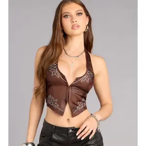 Saloon Nights Western Halter Crop Top