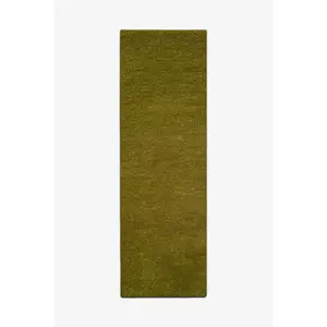 Olive Hand-Tufted Wool Runner Rug