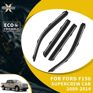 In-Channel Inside Window Visors Sun Rain Guards Vent for Ford F150 Supercrew Cab 4 Door 2009-2014, Mount Wind Deflectors, 4PCS