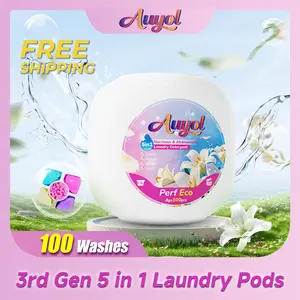 Spring Sale - Auyol 3rd Generation Laundry Detergent Pods 5 in 1 Ultra Concentrated Non-Bio Color Protection Long-Lasting Freshness 200/100 pcs Ideal for Home and Travel A