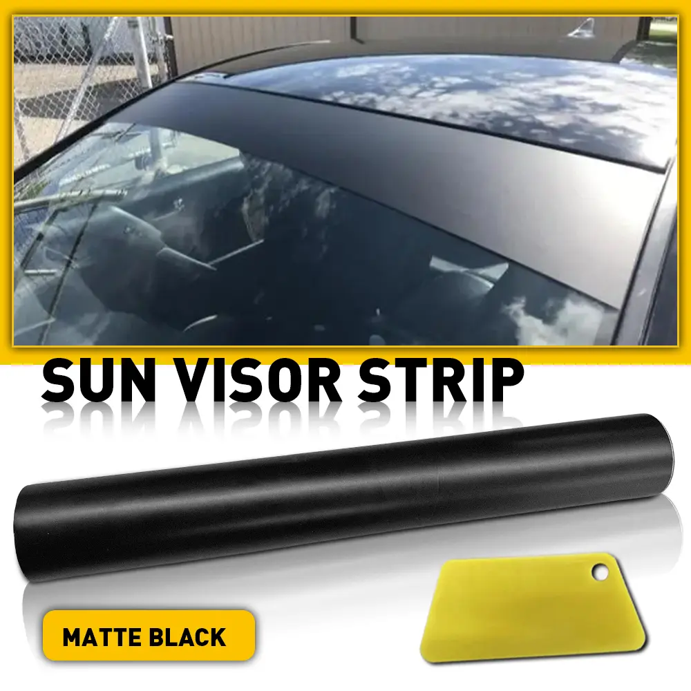 60-Inch Black Arbitrary-Cut Car Sun Visor Strip Banner, Windshield Vinyl Decal Sticker - Automotive Exterior Accessory with Car Window Decals, Custom Vinyl Wrap Options,toolupgrade