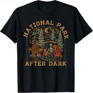Funny National Park After Dark Men Women's T-Shirt Unisex Classic Fit Photorealistic Print Ultra Soft Fabric