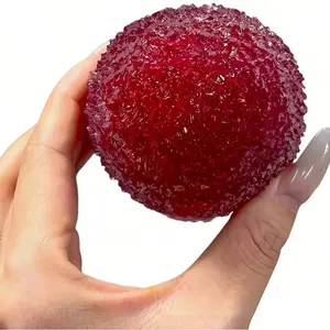 1pc Lychee Shape Stress Relief Toy Soft Sensory Fidget Toy for Kids and Adults Cute Elastic Collectible Perfect Gift for Holidays Squishies LY384