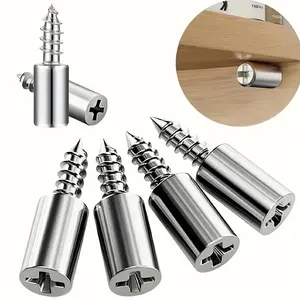30PCS Metal Laminated Board Bracket Set with Anti Slip Sleeve & Self Tapping Screws for Cabinet Partitions Laminated Boards Glass Brackets DIY Furniture Home Storage Wall Mount Compatible Wall Hanging Fastener Wall Mounted Shelf