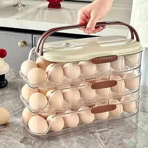 Multi-Layer Egg Rack, Refrigerator Egg Storage Box, Fridge Storage Organizer, Space-Saving Automatic Rolling Egg Organizer, Large Capacity Egg Distributor, Refrigerator Accessories, Fridge Organizers