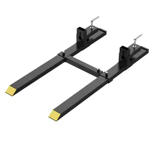 Heavy Duty Pallet Forks 60" 1500 Lbs, Clamp On Tractor Bucket Forks with Front Loader Forks, Adjustable Stabilizer Bar, Fork Attachment for Skid Steer,Loader Bucket