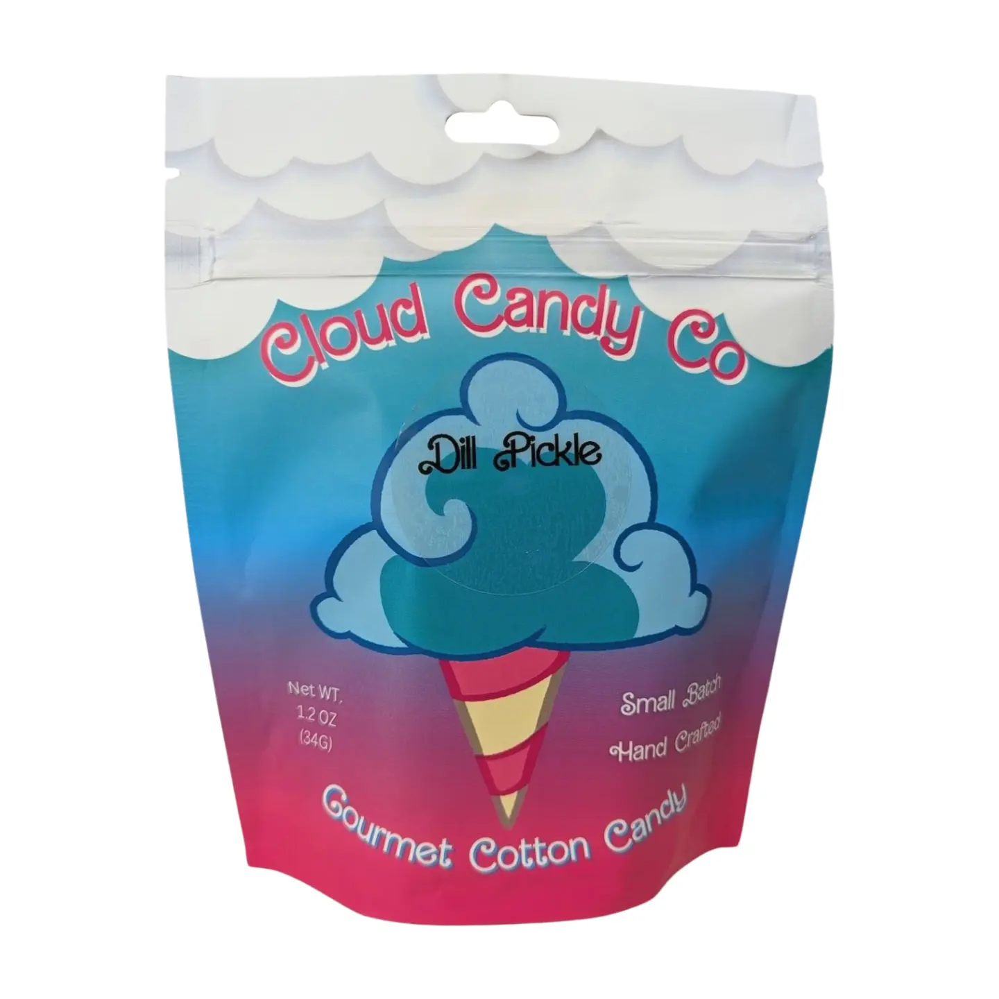 Dill Pickle Flavored Cotton Candy - Sweet Snack Candy Snack Sweet Tangy Bonbon Sugar Natural Artificial