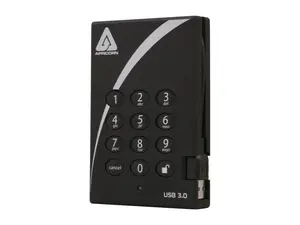 APRICORN 1TB Aegis Padlock External Hard Drive with 256-bit AES Encryption USB 3.0 Model A25-3PL256-1000 Black