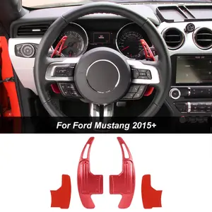 Carbon Fiber Finish Steering Wheel Shift Paddle Shifter Cover Trim Kit for 2015+ Ford Mustang, Car Interior Decorative Accessories, Vehicle Enhancement That Elevates Interior Look, Car Accessories Decal For Cars