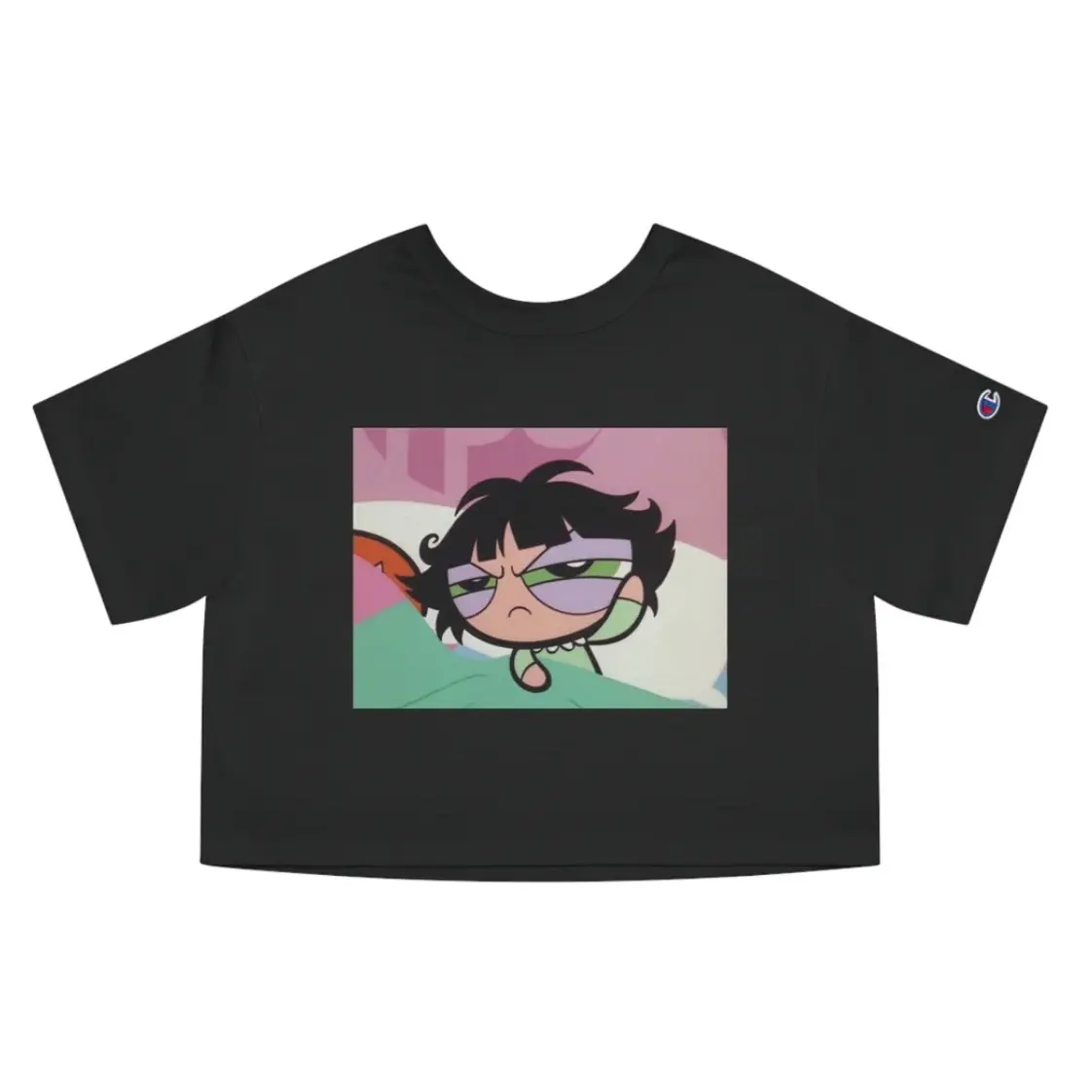 Power Puff Girls Buttercup Tired AF  Women Tshirt Round Neck