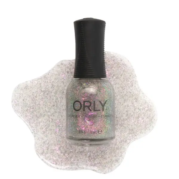 Orly Disco Drop Nail Lacquer - Multicolor Iridescent Polish with Silvery Shimmer for Vibrant Disco Ball-Inspired Finish
