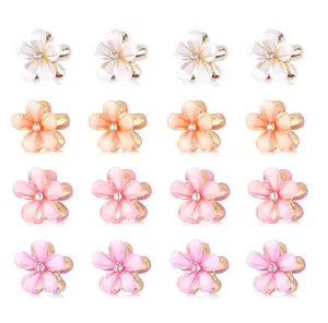 16PCS Small Metal Hair Claw Clips, Gold Mini Hair Clips for Thin Thick Hair, Cute Tiny Hair Clips, Little Flower Hair Jaw Clamps, Nonslip Bangs Pins Hair Accessories for Women Girls