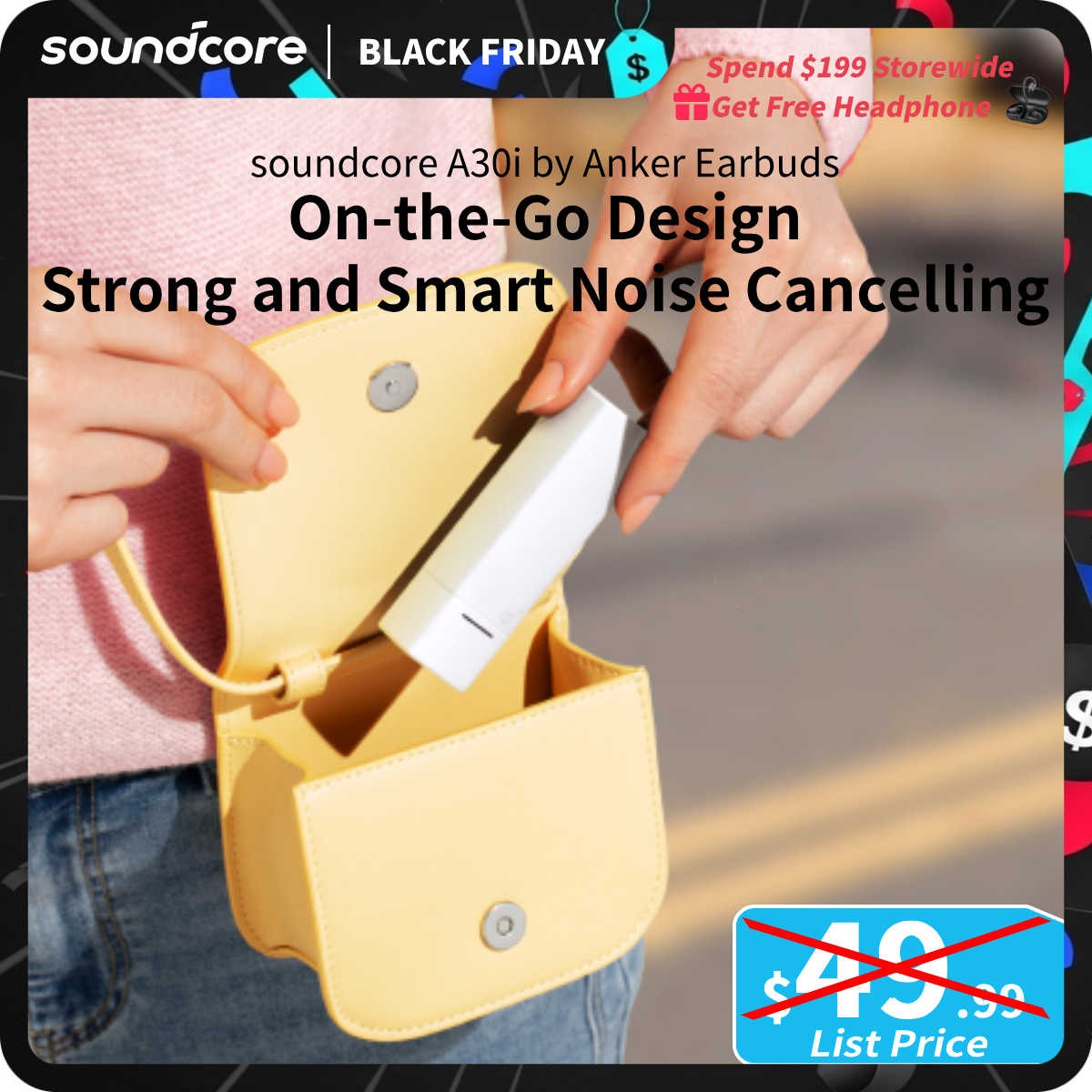 [TikTokShopBlackFriday] soundcore A30i by Anker, Smart Noise Cancelling Earbuds, Lipstick-Shaped Stylish Design, Tiny, Lightweight Comfort, Clear Soun
