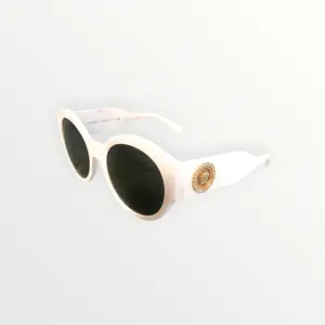 Pre-owned Versace Round White Sunglasses