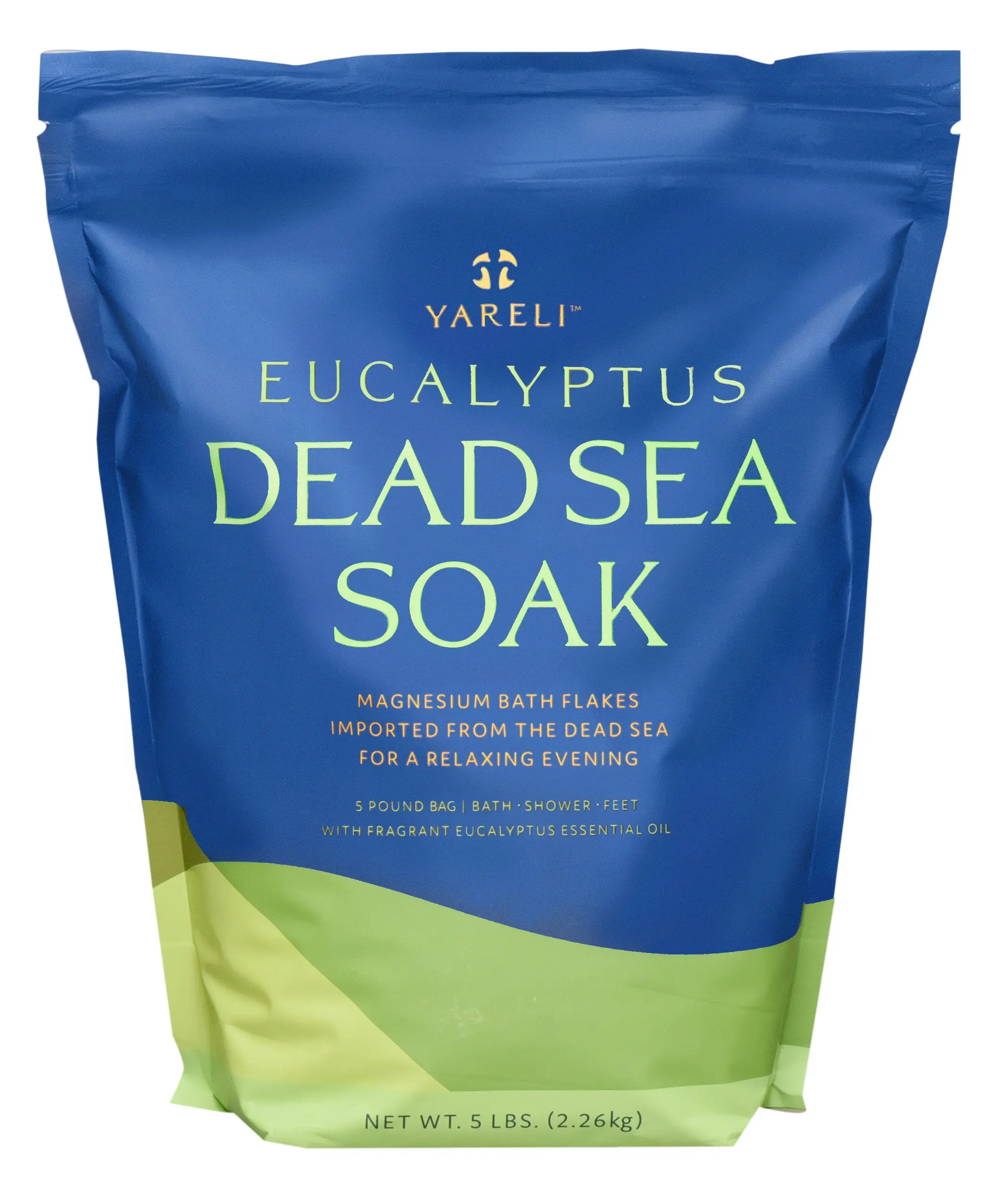 Yareli Magnesium Flakes, 5lb Eucalyptus, Dead Sea Bath and Foot Soak, Alternative to Epsom Salt with Over 250,000mg of Magnesium Chloride Per Bag Body Care Products Body Care Pack