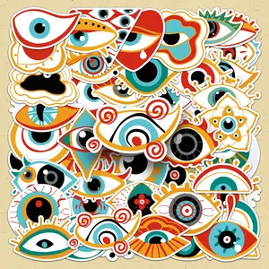 Eye Pattern Sticker, 100pcs/set Creative Eye Pattern Decorative Sticker, DIY Decals, Art Stickers for Scrapbooking, Journaling, Gift Wrapping