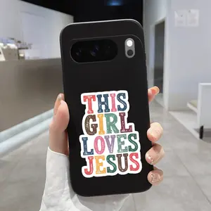Girl's Love for Jesus Pattern Rounded Edge Phone Case for Google Pixel 10 9 XL 8 7 Pro A Shockproof Full Camera Protection Durable Slim Liquid Silicone Cover Smartphone Casing