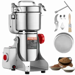 【Summervibes】VEVOR 750g Electric Grain Mill Grinder,  High Speed 2000W Commercial Spice Grinders, Stainless Steel Pulverizer Powder Machine, for Dry Grains Spices Cereals Coffee Corn Pepper, Swing Type