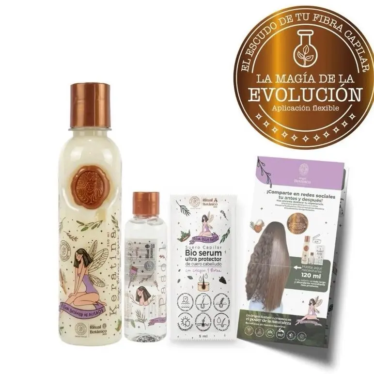 Ritual Botánico Keratina 250ml/ Organic Keratin 250 ml - Botanical Hair Care with Bio Serum Ultra Protector 120 ml & Flexible Application Technology Haircare Restore