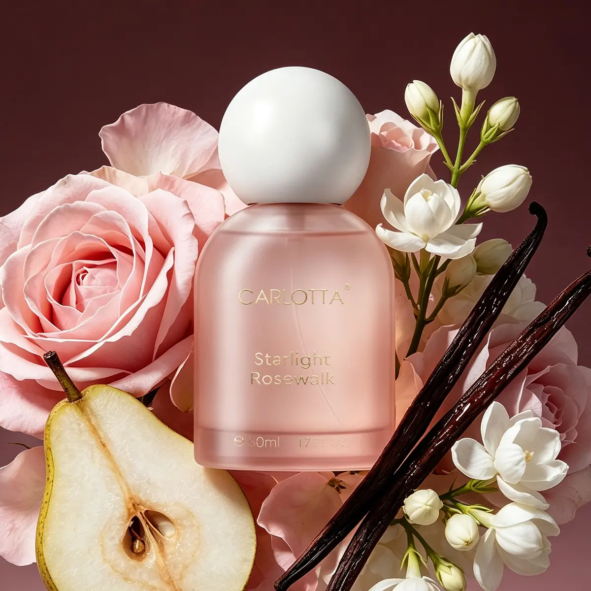 【Buy 1 Get 1 Free】CARLOTTA Luxury Women's Perfume Starlight Rosewalk Eau de Parfum Long Lasting Floral Fruity Fragrance with Bergamot, Rose, Jasmine & Vanilla, Daily Scented fruit perfume, Gift for Women, 1.7 Fl Oz (50ml) Luxury Women Perfume Gift Set