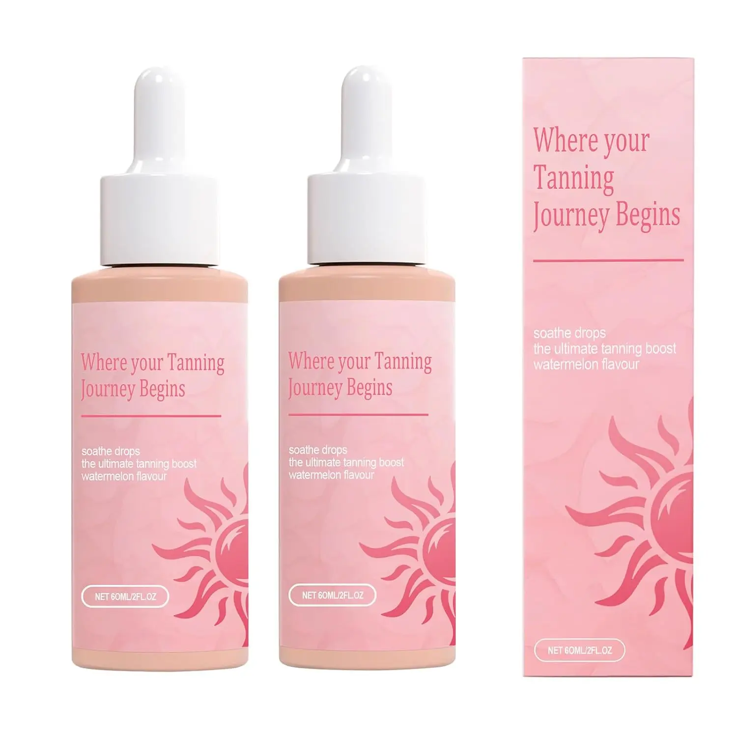 2/4/6-Pcs Oral Sunless Tanning Drops, Drinkable Body Care Tanning Water for Home Use