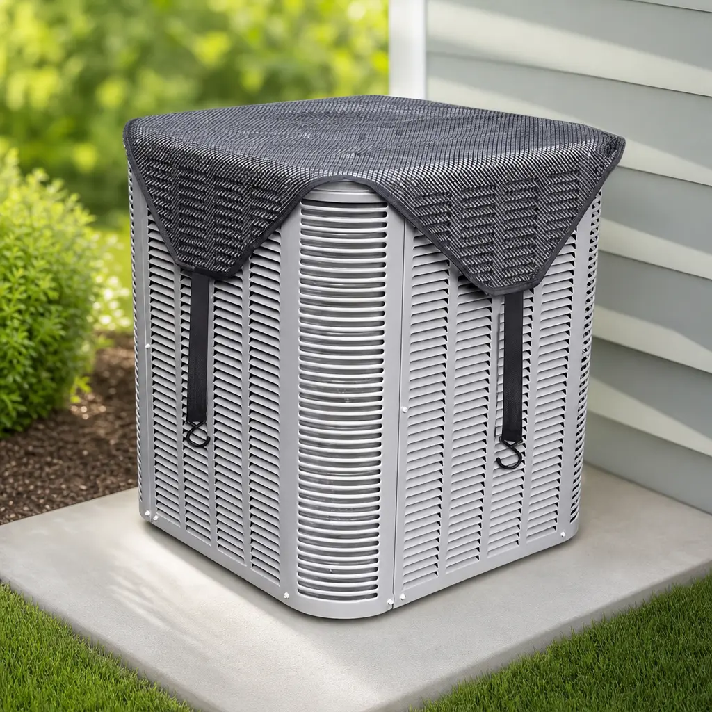 Central Air Conditioner Cover for Outside Units 26 x 26 Inch - Full Mesh With Detachable Waterproof Top, Breathable & All Seasons, Central AC Unit Protector Against Leaves, Weeds, Cottonwood and Debris